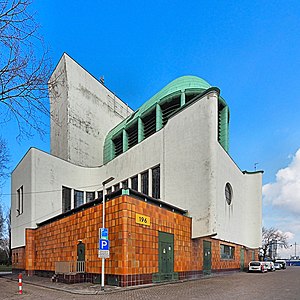 Ventilation tower of the Maastunnel in Rotterdam, Netherlands (1937)[157]