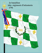 Drapeau du 2e bataillon du 101e régiment d'infanterie de ligne de 1791 à 1793