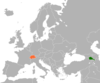 Location map for Armenia and Switzerland.