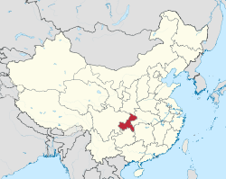 Location of Chongqing Municipality within China