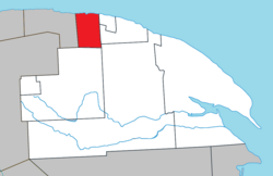 Location within La Côte-de-Gaspé RCM