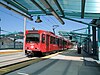 An eastbound trolley at Grantville station