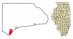 Location of Rosiclare in Hardin County, Illinois.
