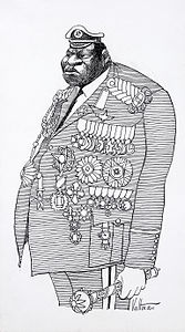 Idi Amin caricature, by Edmund S. Valtman (edited by Durova)