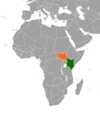 Location map for Kenya and South Sudan.