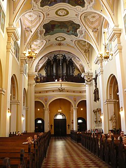 Church nave and organ