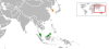 Location map for Malaysia and South Korea.