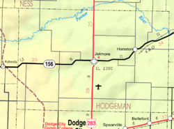 KDOT map of Hodgeman County (legend)