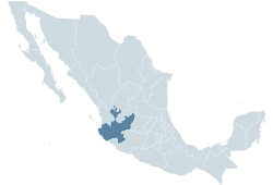 Jalisco's location within Mexico