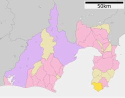 Location of Minamiizu in Shizuoka Prefecture