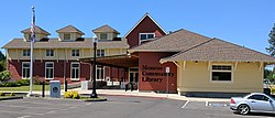 A library constructed from a repurposed train depot