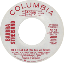 A white side label of the promo single with red text color