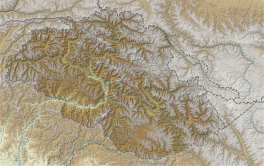 Map showing the location of Shani Glacier