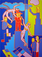 The Principal and his retinue, inkjet print on canvas (2007–2015)