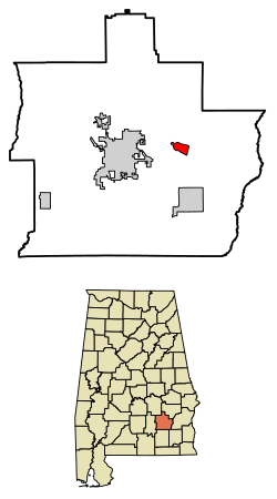 Location of Banks in Pike County, Alabama.