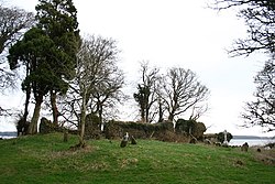 Church ruin and graveyard in the north of Portloman townland