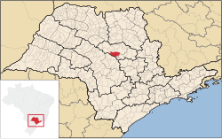 The location of Boa Esperança do Sul as shown within the map of the State of São Paulo