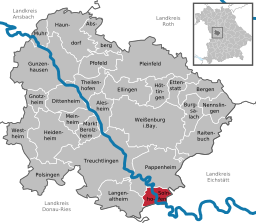 Läget för Solnhofen i Landkreis Weißenburg-Gunzenhausen