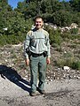 Technicien de l'Environnement Moniteur de tir de l'ONCFS en tenue de terrain d'hiver en 2006.