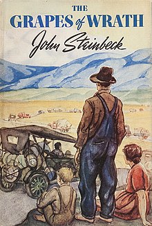 Book cover illustration of a child, man, and woman on a roadside watching as dozens of cars and trucks drive off into the distance