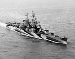 USS Duluth in naval camouflage Measure 32, Design 11a, one of many dazzle schemes used on warships