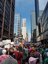 State Street in 2017 during the Tax Day March