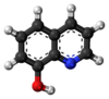 Ball-and-stick model of the 8-hydroxyquinoline molecule