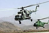 Mi-17 em ação no Afeganistão.