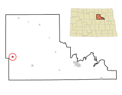 Location of Esmond, North Dakota