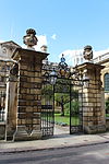 Clare College, gates and railings to Trinity Hall Lane