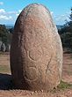 An example of an engraved stone (circles)