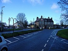 Picture of crossroads in the centre of Cleadon looking towards the Toby Inn Carvery.