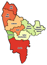 Location of Western North Region Districts