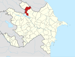 Map of Azerbaijan showing the Qakh District