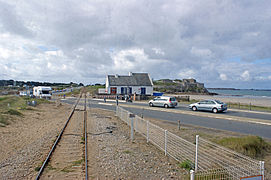 Passage à niveau vu de la halte.