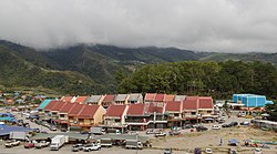 Rows of shoplots in Kundasang town.