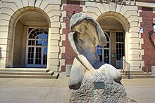 One of the Daughters statues outside the Main Library.