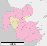 日田城の位置（大分県内）