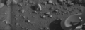 First image by the Viking 1 lander from the surface of Mars, showing lander's footpad