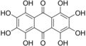 Skeletal formula of octahydroxyanthraquinone