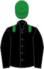 Black, green epaulets and cap