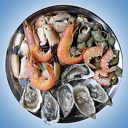 Certains types de fruits de mer.