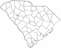 Location of Ninety Six, South Carolina