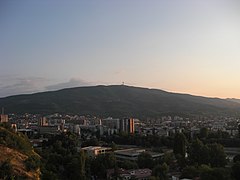 Mount Vodno in the background overlooking Skopje