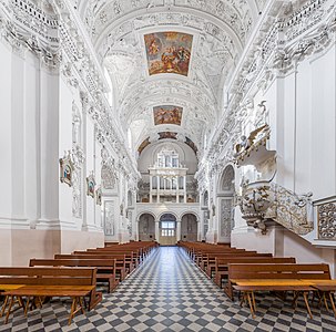 Nave of Church of St. Peter and St. Paul looking west, by Diliff