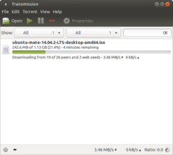 在Ubuntu MATE上執行的Transmission