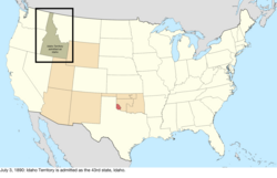 Map of the change to the United States in central North America on July 3, 1890