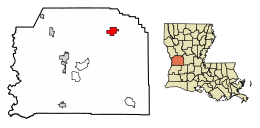 Location of Simpson in Vernon Parish, Louisiana.