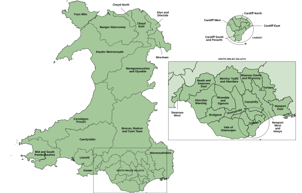Labelled map of 2024 constituencies