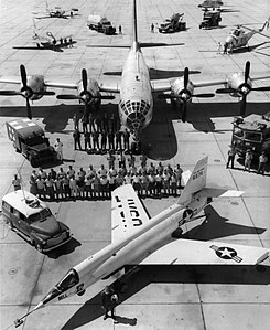 The X-2 (46-674) at Edwards Air Force Base.